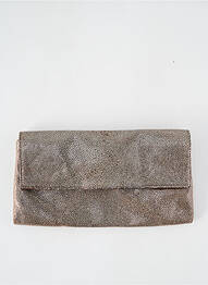 Pochette effet matière satinée marron ABACO femme