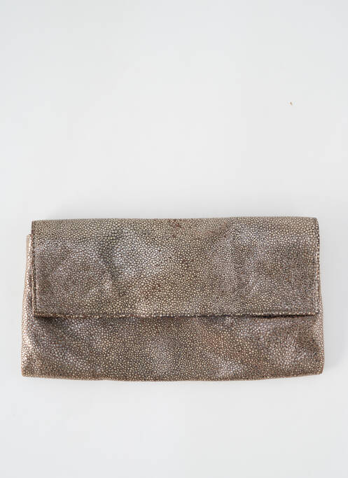 Pochette effet matière satinée marron ABACO femme