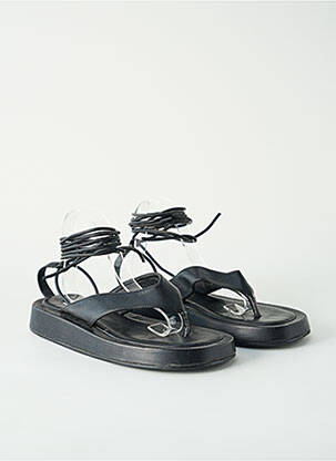 Tongs fermeture lacets talon de 4 à 6cm noir NA-KD femme