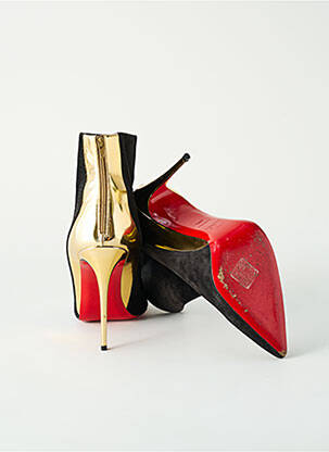 Bottines/boots matière lisse talon haut de 10cm et plus noir CHRISTIAN LOUBOUTIN femme