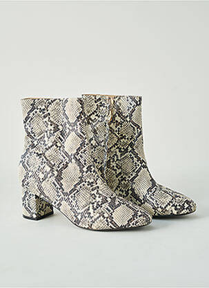 Bottines/boots bout rond talon de 4 à 6cm beige LA REDOUTE femme