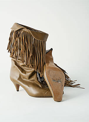 Bottes tissage satiné talon de 4 à 6cm marron MANGO femme