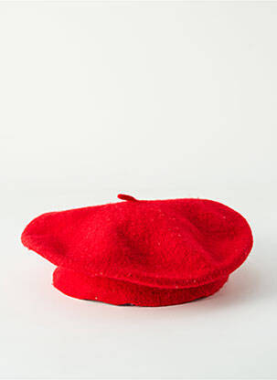 Bonnet forme béret rouge SANS MARQUE femme