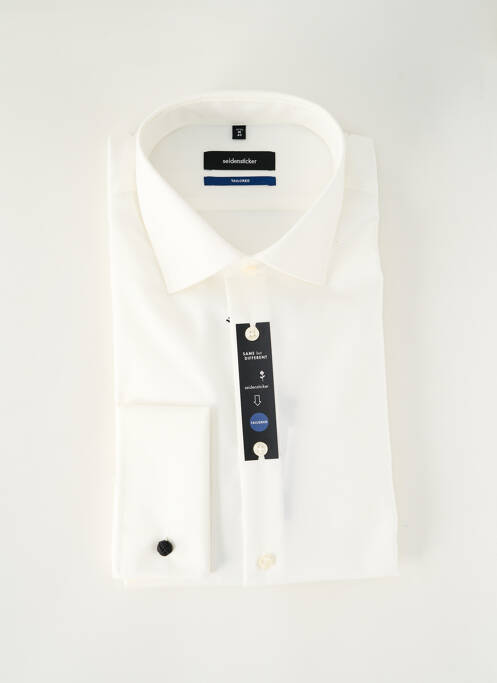 Chemise manches longues blanc SEIDEN STICKER pour homme
