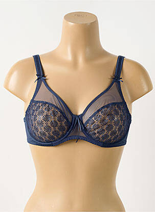 Soutien-gorge effet matière satinée haut soutien-gorge emboitant bleu EMPREINTE femme