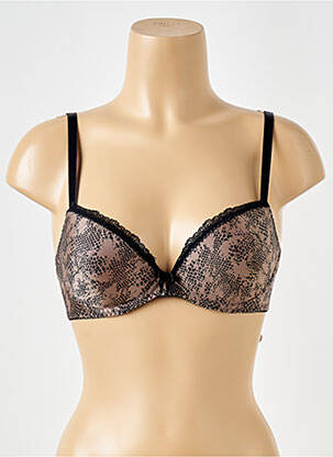 Soutien-gorge tissage dentelle haut soutien-gorge moulé marron ANTIGEL femme
