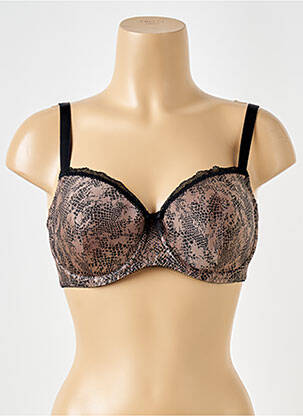 Soutien-gorge effet matière satinée haut soutien-gorge emboitant marron ANTIGEL femme