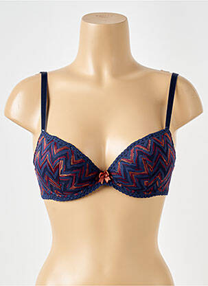 Soutien-gorge tissage dentelle haut soutien-gorge moulé bleu ANTIGEL femme