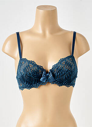 Soutien-gorge tissage dentelle haut soutien-gorge emboitant bleu ANTIGEL femme