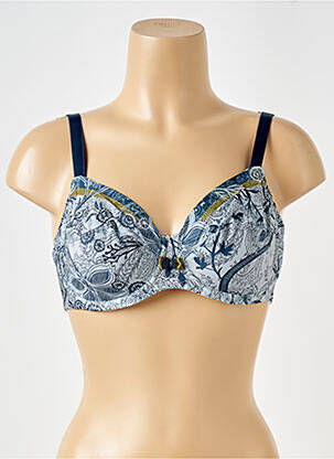 Soutien-gorge effet matière satinée bleu ANTIGEL femme
