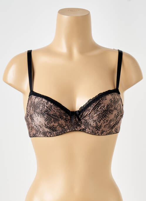 Soutien-gorge effet matière satinée haut soutien-gorge emboitant marron ANTIGEL femme