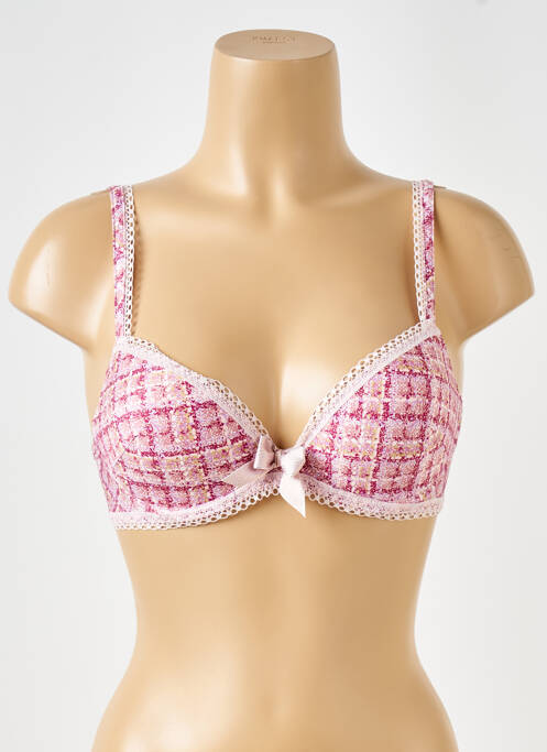 Soutien-gorge effet matière satinée haut soutien-gorge moulé rose ANTIGEL femme