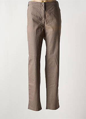 Pantalon droit stretch taille normale marron ADELINA BY SCHEITER femme