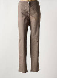 Pantalon droit stretch taille normale marron ADELINA BY SCHEITER femme