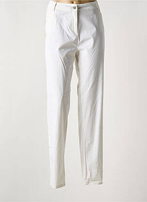 Pantalon droit tissage popeline taille normale blanc EVER EASY BY JAC JAC femme