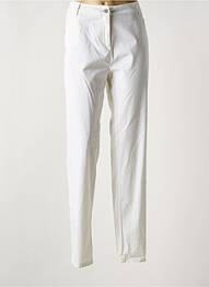 Pantalon droit tissage popeline taille normale blanc EVER EASY BY JAC JAC femme