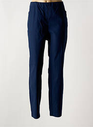 Pantalon droit stretch taille normale bleu ADELINA BY SCHEITER femme