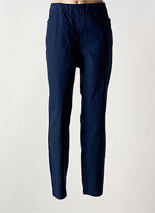Pantalon droit stretch taille normale bleu ADELINA BY SCHEITER femme