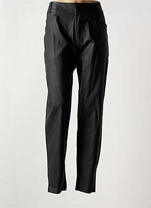 Pantalon slim tissage enduit taille normale noir POMME ROUGE femme