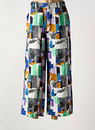 Pantalon large fermeture zippée sous rabat boutonné taille normale bleu LA FIANCÉE femme