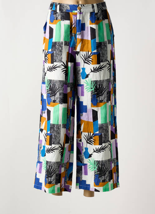 Pantalon large fermeture zippée sous rabat boutonné taille normale bleu LA FIANCÉE femme