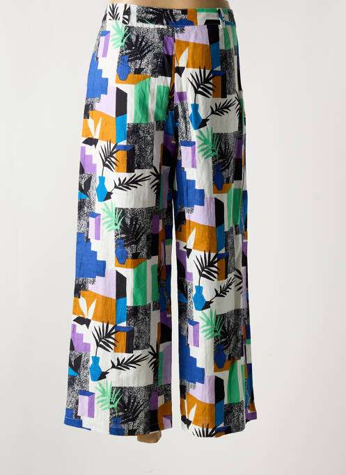 Pantalon large fermeture zippée sous rabat boutonné taille normale bleu LA FIANCÉE femme