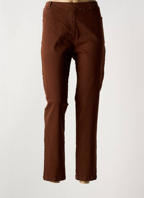 Jeans coupe slim marron AGATHE & LOUISE pour femme