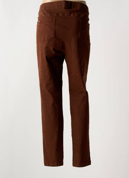 Jeans coupe slim marron AGATHE & LOUISE pour femme