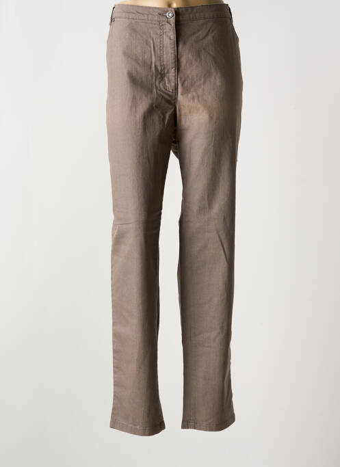 Pantalon droit marron ADELINA BY SCHEITER pour femme