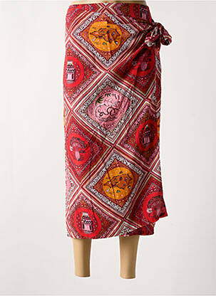 Jupe longue imprimé fantaisie rouge SURKANA femme