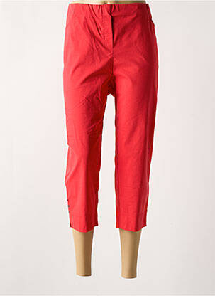 Pantacourt stretch taille normale rouge ADELINA BY SCHEITER femme