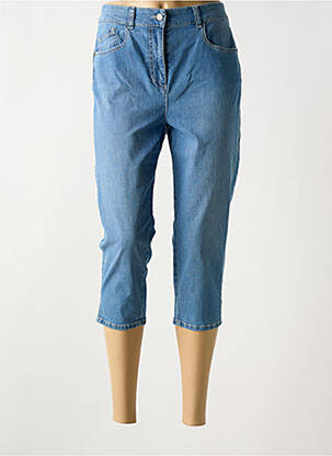 Pantacourt stretch taille normale bleu ADELINA BY SCHEITER femme