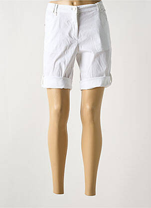 Bermuda tissage popeline taille normale blanc AGATHE & LOUISE femme