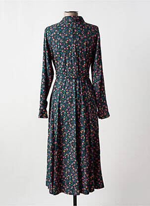 Robe mi-longue imprimé fleurs manches longues noir LA FIANCÉE femme