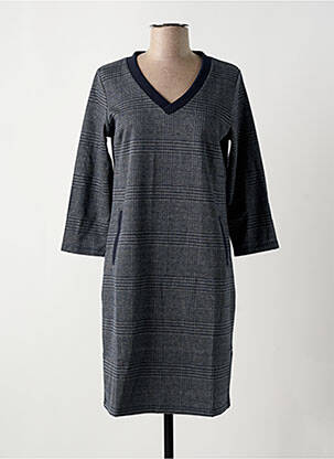 Robe mi-longue manches longues manches longues bleu ÉTYMOLOGIE femme