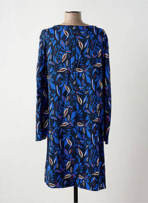 Robe mi-longue imprimé fleurs manches longues bleu ÉTYMOLOGIE femme