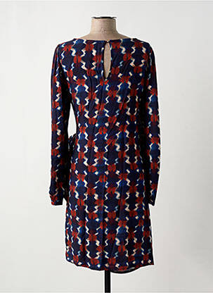 Robe mi-longue imprimé fantaisie manches longues bleu LA FEE MARABOUTEE femme