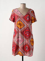 Robe courte manches courtes manches courtes rouge SURKANA femme