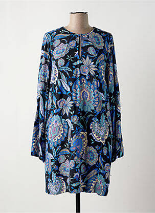 Robe courte manches longues manches longues bleu LA FEE MARABOUTEE femme