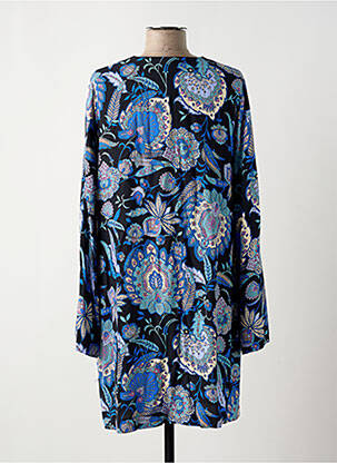 Robe courte manches longues manches longues bleu LA FEE MARABOUTEE femme