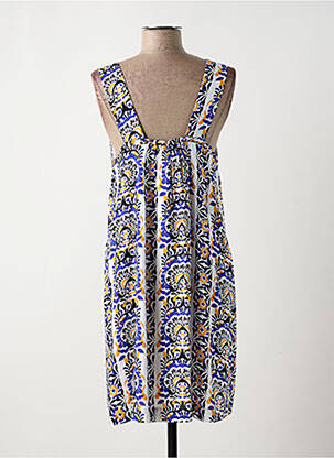 Robe mi-longue imprimé fleurs sans manche bleu SURKANA femme