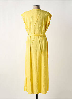 Robe longue manches courtes manches courtes jaune LA FEE MARABOUTEE femme