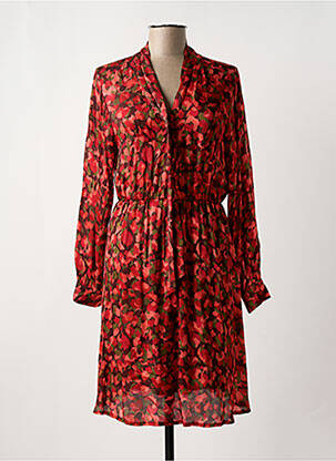Robe mi-longue manches longues manches longues rose LA FEE MARABOUTEE femme