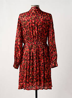 Robe mi-longue coupe fluide manches longues rose LA FEE MARABOUTEE femme