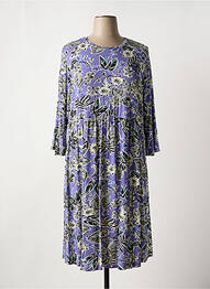 Robe mi-longue imprimé fleurs manches 3/4 violet NO SECRET femme