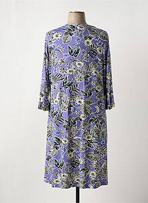 Robe mi-longue imprimé fleurs manches 3/4 violet NO SECRET femme