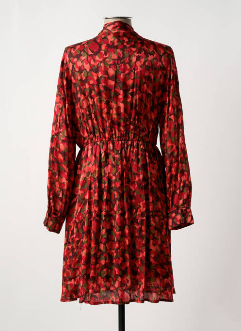 Robe mi-longue coupe fluide manches longues rose LA FEE MARABOUTEE femme