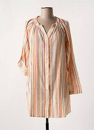 Tunique manches longues tissage crêpe orange FRANSA femme