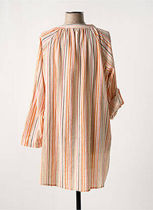 Tunique manches longues tissage crêpe orange FRANSA femme
