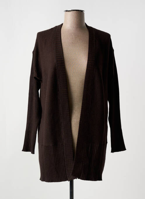 Gilet manches longues marron FRANSA pour femme